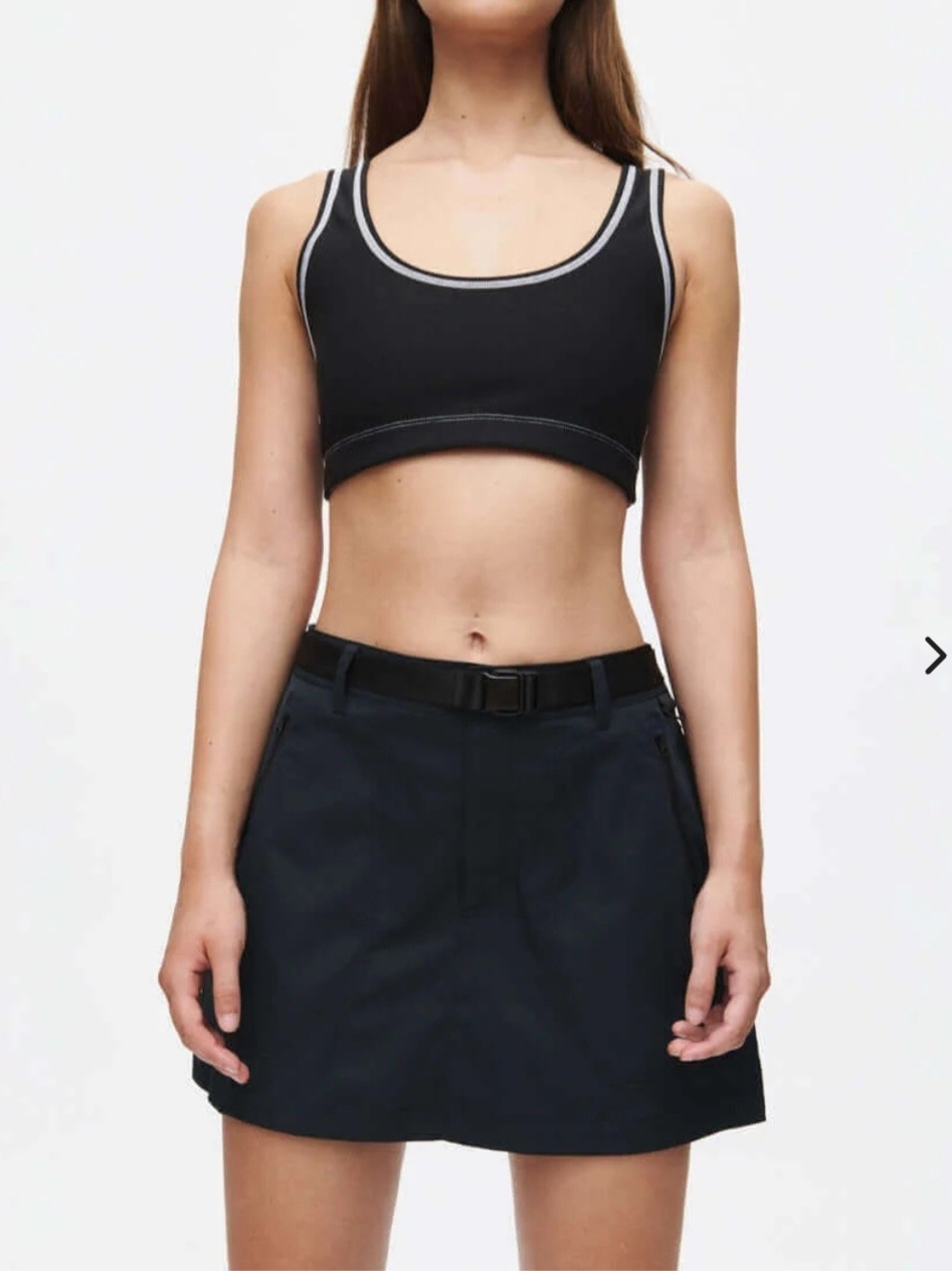 Outdoor Voices Black 4 Inch Belted Skort Size Medium